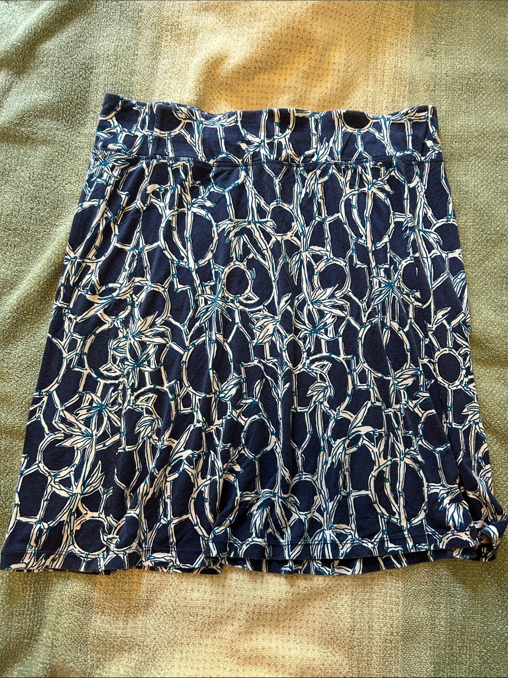 Lilly Pulitzer Navy Floral Chain-Print Mini Skirt Sz L